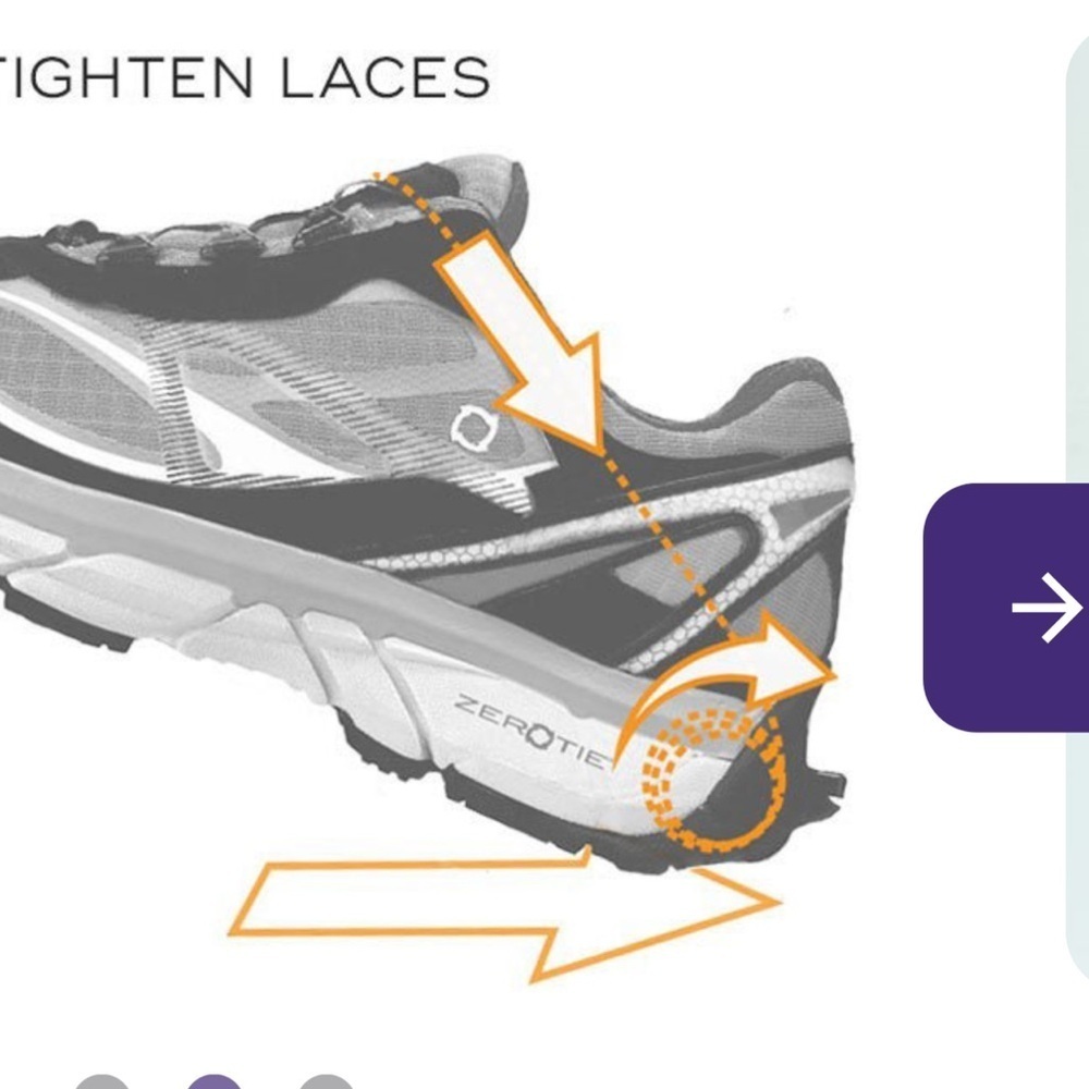 ZeroTie Hands Free Sneakers Size 8.5 Purple Gray Pull On Tying Mechanism On Back - Picture 13 of 14